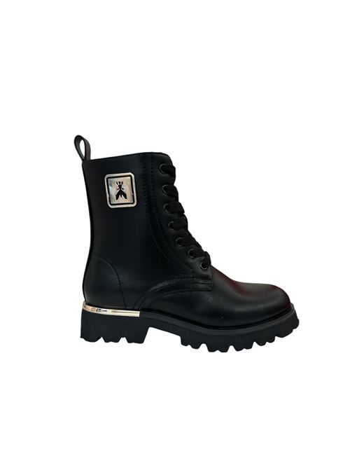Stivale nero con logo PATRIZIA PEPE | PJ894.31NERO PLATINO